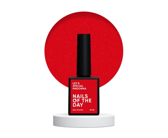 Изображение  Nails of the Day Let's special Madonna - red glitter gel nail polish in one coat, 10 ml, Volume (ml, g): 10, Color No.: Madonna