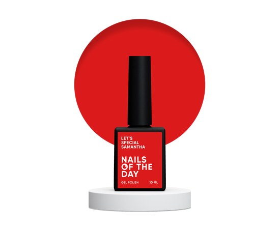 Изображение  Nails of the Day Let's special Samantha - crimson (scarlet) gel nail polish covering one layer, 10 ml, Volume (ml, g): 10, Color No.: Samantha
