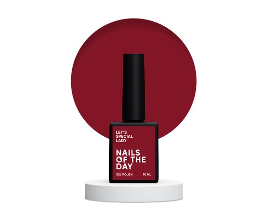 Зображення  Nails of the Day Let’s special Lady - насичено-червоний гель-лак для нігтів, що перекриває в один шар, 10  мл