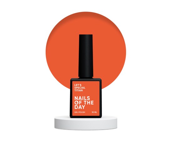 Зображення  Nails of the Day Let’s special Titian - яскраво-морквяний гель-лак для нігтів, що перекриває в один шар, 10  мл