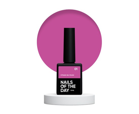 Изображение  Nails of the Day Vitrage gel polish 01 - stained pink gel nail polish, 10 ml, Volume (ml, g): 10, Color No.: 1
