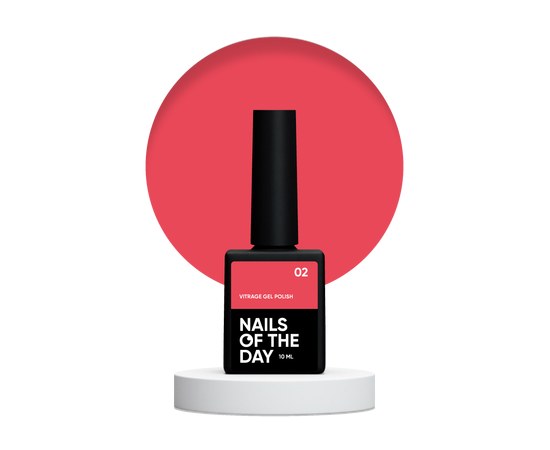 Зображення  Nails of the Day Vitrage gel polish 02 - вітражний червоний гель лак для нігтів, 10  мл, Об'єм (мл, г): 10, Цвет №: 02