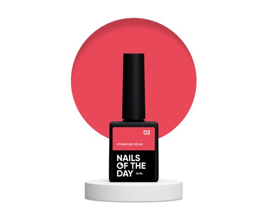 Изображение  Nails of the Day Vitrage gel polish 02 - stained red gel nail polish, 10 ml, Volume (ml, g): 10, Color No.: 2