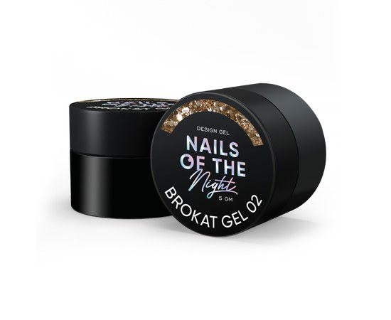 Изображение  Nails Of The Night Brokat gel 02 - design gel with multi-colored brocade and glitter for nails, 5 g, Volume (ml, g): 5, Color No.: 2
