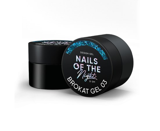 Изображение  Nails Of The Night Brokat gel 03 - design gel with multi-colored brocade and glitter for nails, 5 g, Volume (ml, g): 5, Color No.: 3