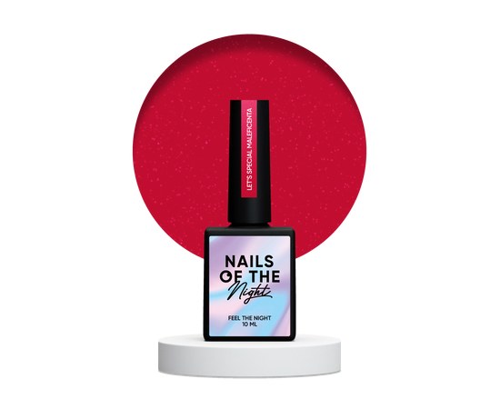 Изображение  Nails Of The Night Let’s special Maleficenta - темно-красный светоотражающий гель лак для ногтей, перекрывающий в один слой, 10 мл, Объем (мл, г): 10, Цвет: Maleficenta