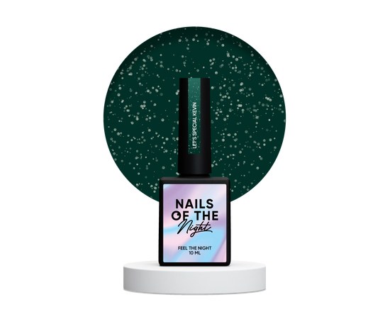 Зображення  Nails Of The Night Let’s special Kevin - світловідбиваючий рефлектів темно-зелений гель-лак для нігтів, що перекриває в один шар, 10  мл