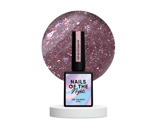 Изображение  Nails Of The Night Reflective base 09 - camouflage reflective base with shimmer, 10 ml, Volume (ml, g): 10, Color No.: 9