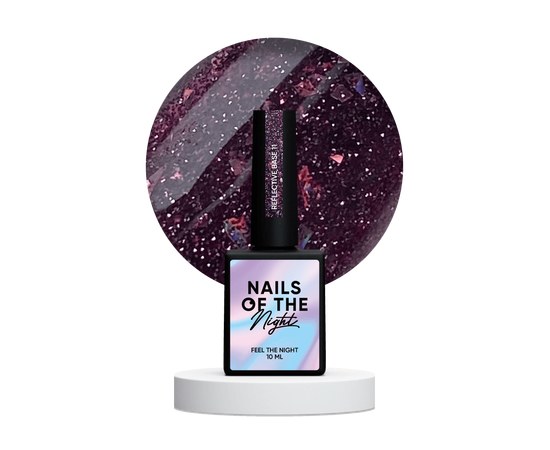 Изображение  Nails Of The Night Reflective base 11 - camouflage reflective base with shimmer, 10 ml, Volume (ml, g): 10, Color No.: 11