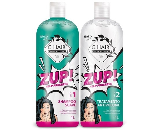 Зображення  Кератин для волосся Inoar G. Hair Zup, набір 2х1000 мл, Об'єм (мл, г): 1000