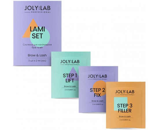 Зображення  Система для ламінування брів та вій Joly: Lab Lami Set, 3 шт. х 2 мл