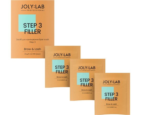 Изображение  Set of products for lamination of eyebrows and eyelashes Joly:Lab Filler Step 3, 3 pcs. x 2 ml