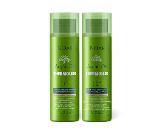 Изображение  Set of vegan keratin for hair Inoar G. Hair Argan Oil Thermoliss, 2x1000 ml, Volume (ml, g): 1000