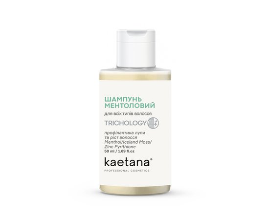 Изображение  Shampoo for hair growth, dandruff prevention Kaetana "Menthol", 50 ml, Volume (ml, g): 50