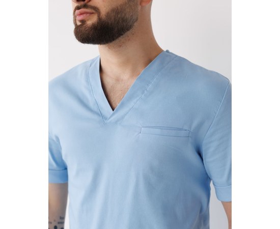 Изображение 4 Medical suit for men Marseille blue s. 46, "WHITE ROBE" 353-333-708, Size: 46, Color: blue light