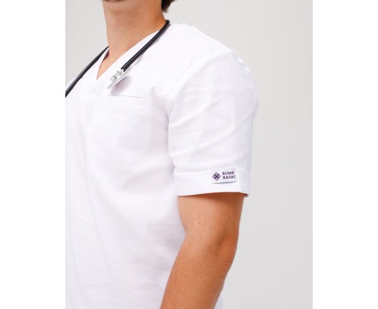 Изображение 4 Medical suit for men Marseille white s. 54, "WHITE ROBE" 353-324-708, Size: 54, Color: white