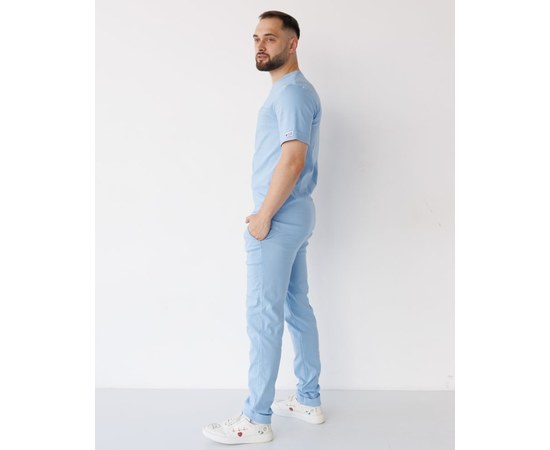 Изображение 3 Medical suit for men Marseille blue s. 46, "WHITE ROBE" 353-333-708, Size: 46, Color: blue light