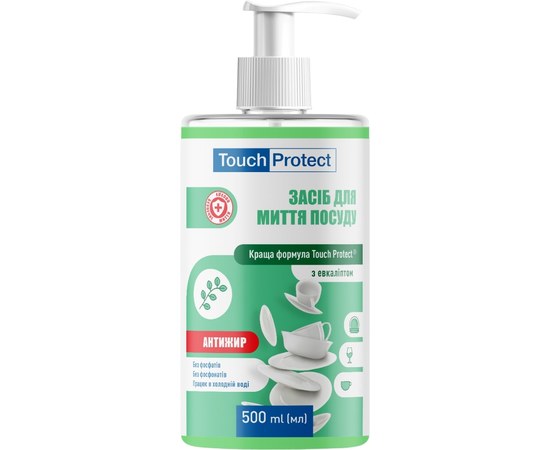 Изображение  Touch Protect Anti-grease dishwashing liquid with eucalyptus, 500 ml