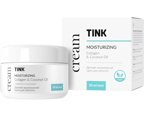 Изображение  Day moisturizing face cream Tink Moisturizing Collagen & Coconut Oil, 50 ml