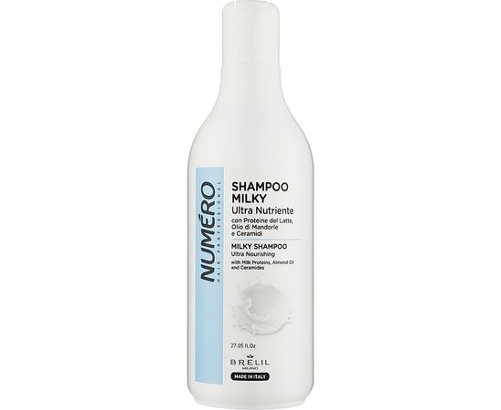 Изображение  Шампунь для волос ультрапитательный Brelil Numero Shampoo Milky Ultra Nutriente, 800 мл