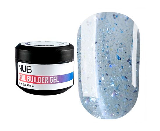 Изображение  Builder gel for nail modeling translucent with gold leaf NUB Foil Builder Gel №05, 12 ml, Volume (ml, g): 12, Color No.: 5