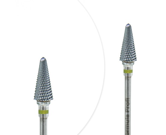 Изображение  Carbide cutter Formula Profi 100-1006 rounded cone yellow diameter 5 mm / working part 13 mm