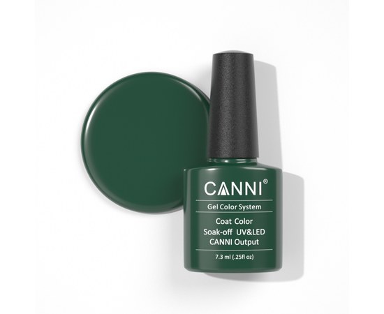 Изображение  Gel polish CANNI 134 rich green, 7.3 ml, Volume (ml, g): 44992, Color No.: 134