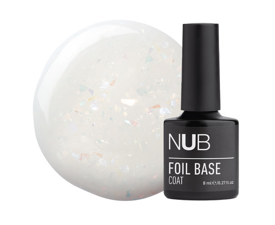 Изображение  Rubber base with foil NUB Foil Base Coat №01, 8 ml, Volume (ml, g): 8, Color No.: 1