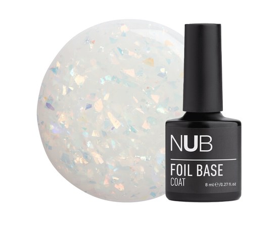 Изображение  Rubber base with foil NUB Foil Base Coat №02, 8 ml, Volume (ml, g): 8, Color No.: 2
