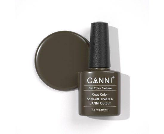 Изображение  Gel polish CANNI 169 dark olive, 7.3 ml, Volume (ml, g): 44992, Color No.: 169