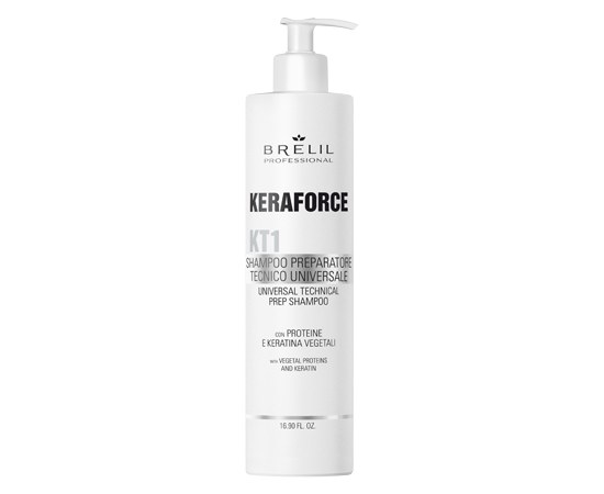 Изображение  Hair shampoo cleansing and preparation Brelil Keraforce KT1 Universal Technical Prep Shampoo, 500 ml
