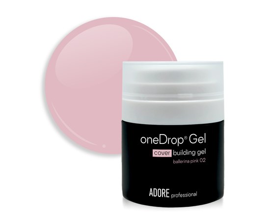 Изображение  Nail extension gel Adore One Drop Gel No. 02 ballerina pink, 30 ml, Volume (ml, g): 30, Color No.: 2