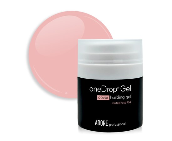 Изображение  Nail extension gel Adore One Drop Gel No. 04 muted rose, 30 ml, Volume (ml, g): 30, Color No.: 4