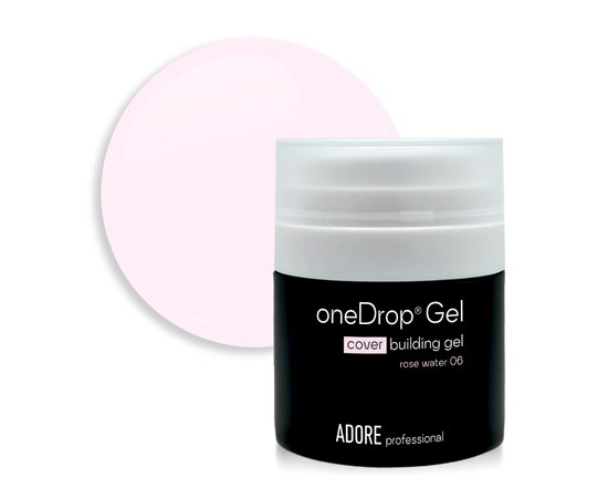 Изображение  Nail extension gel Adore One Drop Gel No. 06 rose water, 30 ml, Volume (ml, g): 30, Color No.: 6