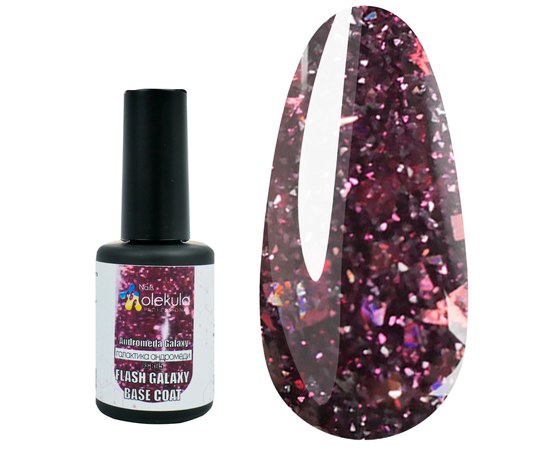 Изображение  Base for gel polish Nails Molekula Base Flash Galaxy Andromeda Galaxy andromeda galaxy, 12 ml, Volume (ml, g): 12, Color No.: Andromeda Galaxy
