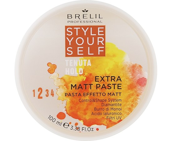 Изображение  Modeling hair paste with a matte effect Brelil Style Yourself Hold Extra Matt Paste, 100 ml