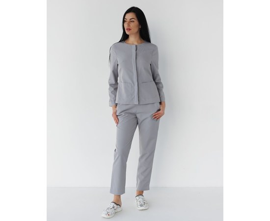 Изображение  Medical suit women's Jacqueline gray (Viscose "Elite") p. 52, "WHITE COAT" 440-328-927, Size: 52, Color: grey