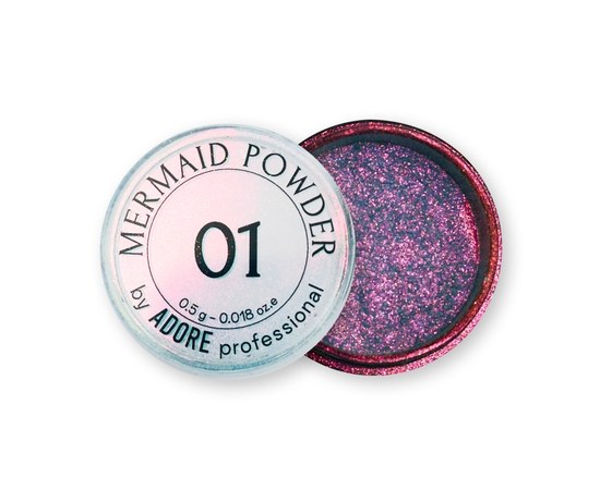 Зображення  Пудра-хамелеон для нігтів Adore Mermaid Powder №01, 0.5 г, Об'єм (мл, г): 0.5, Цвет №: 01