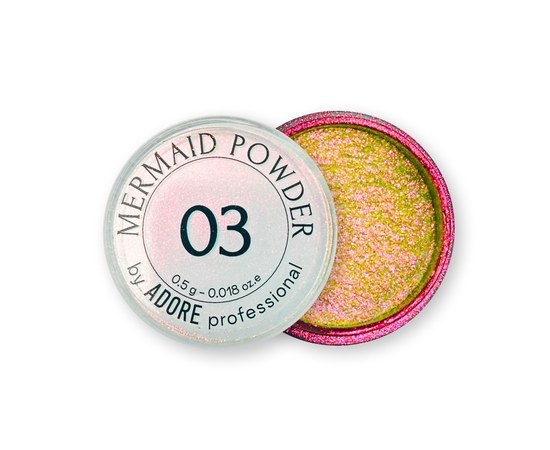 Зображення  Пудра-хамелеон для нігтів Adore Mermaid Powder №03, 0.5 г, Об'єм (мл, г): 0.5, Цвет №: 03