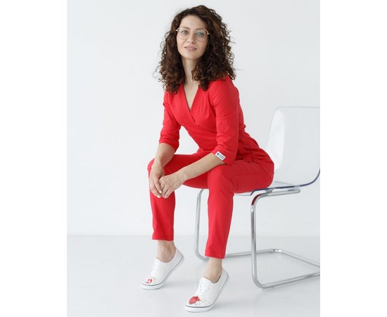 Изображение  Medical suit women's Shanghai red p. 50, "WHITE COAT" 139-339-704, Size: 50, Color: red