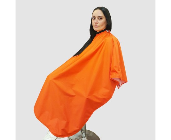 Изображение  Hairdressing cape orange (Velcro) waterproof Nibano 4900.OR