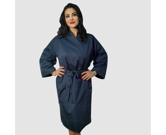 Изображение  Protective robe-kimono dark blue waterproof M-L Nibano 4904.NAML, Size: M-L, Color: navy blue