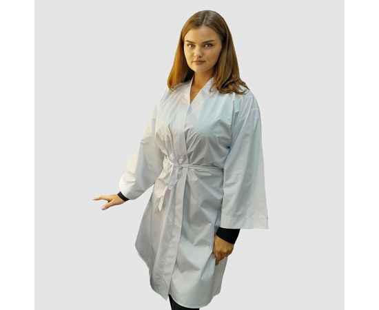 Изображение  Защитный халат-кимоно белый водонепроницаемый р. M-L Nibano 4904.WH.ML, Размер: M-L, Цвет: белый