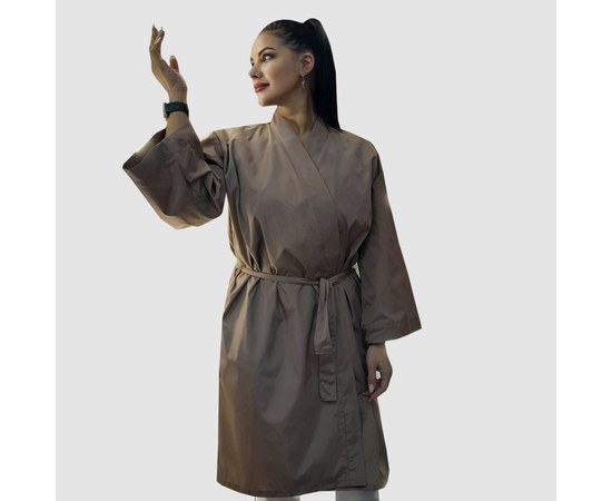 Изображение  Protective robe-kimono coffee waterproof M-L Nibano 4904.CFML, Size: M-L, Color: кофе
