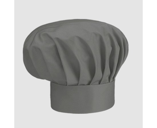 Зображення  Шапка шеф-кухаря сіра Nibano 6600.GR-0, Колір: сірий
