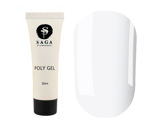 Изображение  Poly gel Saga Poly Gel (new design) № 02 white, 30 ml, Volume (ml, g): 30, Color No.: 2