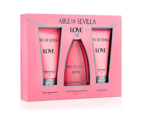 Зображення  IES Набір жін "Aire de Sevilla LOVE" (т/вода, крем тіло, гель душ)
