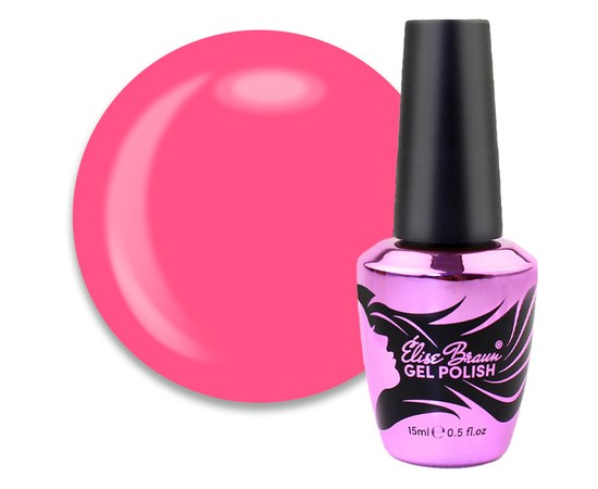 Зображення  База камуфлююча для гель-лаку Elise Braun Cover Base №42 соковитий рожевий, 10 мл, Об'єм (мл, г): 15, Цвет №: 042