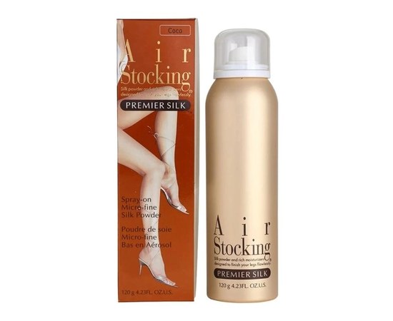 Изображение  Stockings in an aerosol tonal spray for legs Soap Stories AirStocking Premier Silk Coco, 120 g