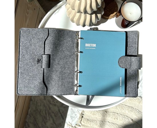 Изображение  Professional notebook in eco-felt cover "Professional Journals" for a doctor